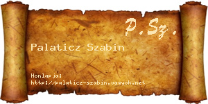 Palaticz Szabin névjegykártya